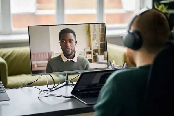 Man attending online mediation Swanley MIAMS session